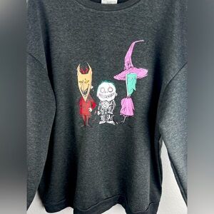 NEW Nightmare Before Christmas Graphic Sweatshirt lock shock and barrel NWOT